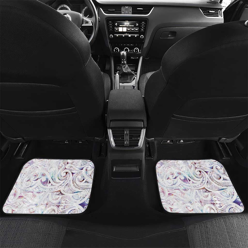 Custom New Zealand Aotearoa Car Mats Pink Maori Paua Shell Indigenous LT9 Set 2pcs - Back Pink - Polynesian Pride