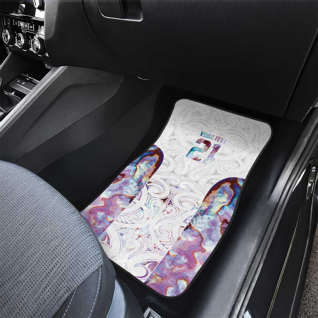 Custom New Zealand Aotearoa Car Mats Pink Maori Paua Shell Indigenous LT9 - Polynesian Pride