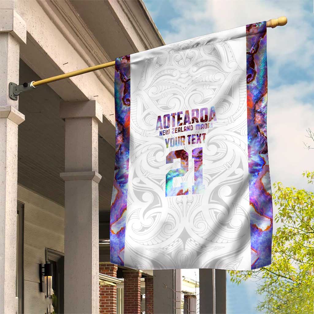 Custom New Zealand Aotearoa Garden Flag Pink Maori Paua Shell Indigenous LT9 House Flag Pink - Polynesian Pride