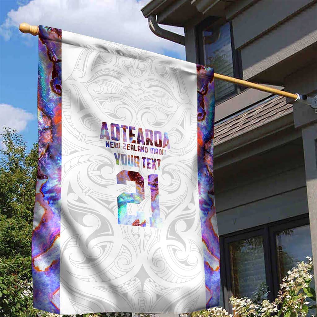 Custom New Zealand Aotearoa Garden Flag Pink Maori Paua Shell Indigenous LT9 - Polynesian Pride