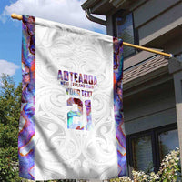 Custom New Zealand Aotearoa Garden Flag Pink Maori Paua Shell Indigenous LT9 - Polynesian Pride