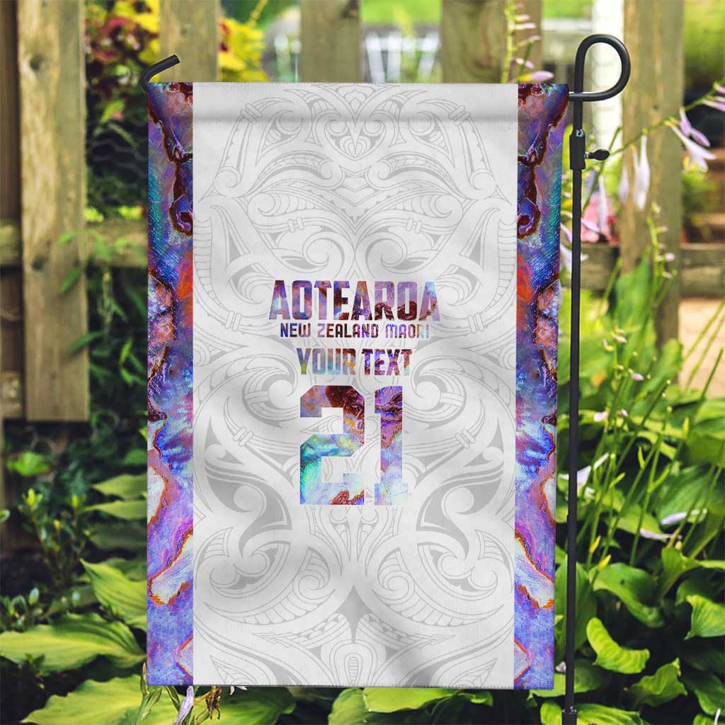 Custom New Zealand Aotearoa Garden Flag Pink Maori Paua Shell Indigenous LT9 Garden Flag Pink - Polynesian Pride