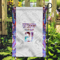 Custom New Zealand Aotearoa Garden Flag Pink Maori Paua Shell Indigenous LT9 Garden Flag Pink - Polynesian Pride