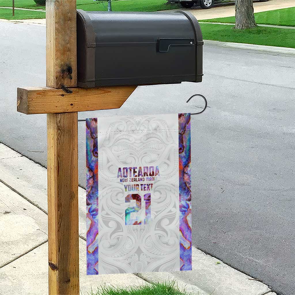 Custom New Zealand Aotearoa Garden Flag Pink Maori Paua Shell Indigenous LT9 - Polynesian Pride