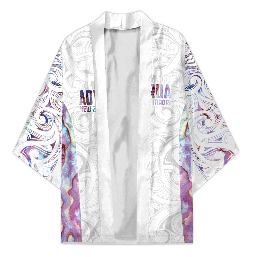 Custom New Zealand Aotearoa Kimono Pink Maori Paua Shell Indigenous LT9 Unisex Pink - Polynesian Pride