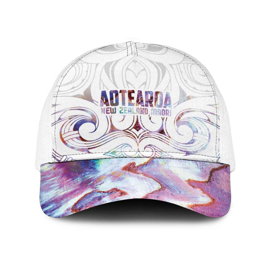 New Zealand Aotearoa Mesh Trucker Cap Pink Maori Papua Shell Indigenous LT9 One Size White Pink - Polynesian Pride