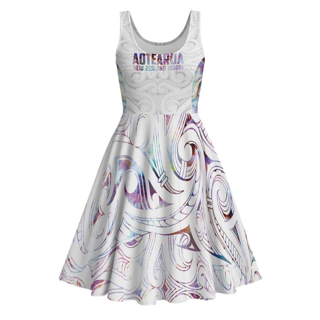 Custom New Zealand Aotearoa Midi Dress Pink Maori Paua Shell Indigenous LT9 Pink - Polynesian Pride