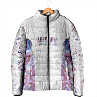 Custom New Zealand Aotearoa Padded Jacket Pink Maori Paua Shell Indigenous LT9 - Polynesian Pride