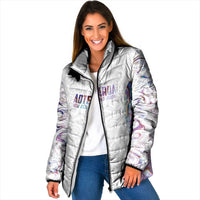 Custom New Zealand Aotearoa Padded Jacket Pink Maori Paua Shell Indigenous LT9 Women Pink - Polynesian Pride