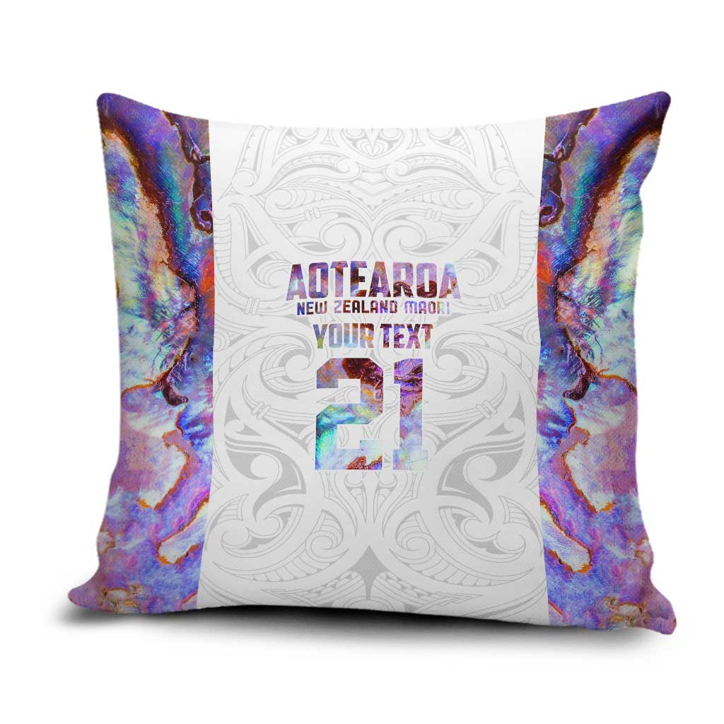 Custom New Zealand Aotearoa Pillow Cover Pink Maori Paua Shell Indigenous LT9 Pink - Polynesian Pride