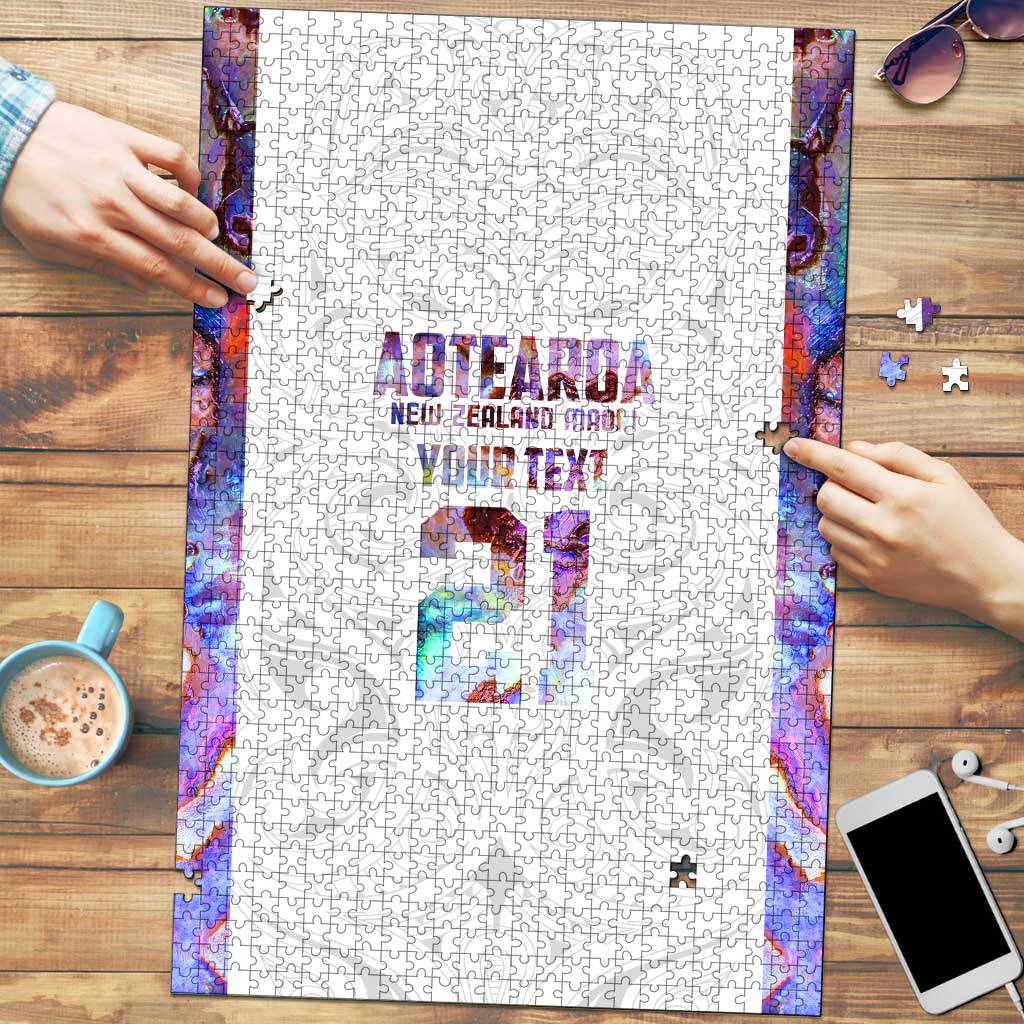Custom New Zealand Aotearoa Puzzle Pink Maori Paua Shell Indigenous LT9 Pink - Polynesian Pride