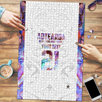 Custom New Zealand Aotearoa Puzzle Pink Maori Paua Shell Indigenous LT9 Pink - Polynesian Pride