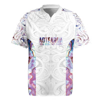 Custom New Zealand Aotearoa Rugby Jersey Pink Maori Paua Shell Indigenous LT9 Pink - Polynesian Pride