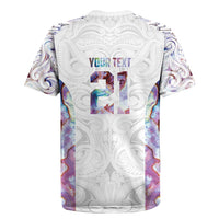 Custom New Zealand Aotearoa Rugby Jersey Pink Maori Paua Shell Indigenous LT9 - Polynesian Pride