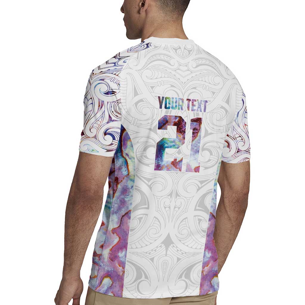 Custom New Zealand Aotearoa Rugby Jersey Pink Maori Paua Shell Indigenous LT9 - Polynesian Pride
