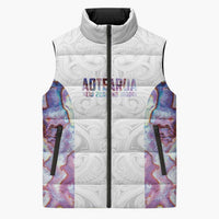 Custom New Zealand Aotearoa Sleeveless Puffer Jacket Pink Maori Paua Shell Indigenous LT9 Unisex Pink - Polynesian Pride