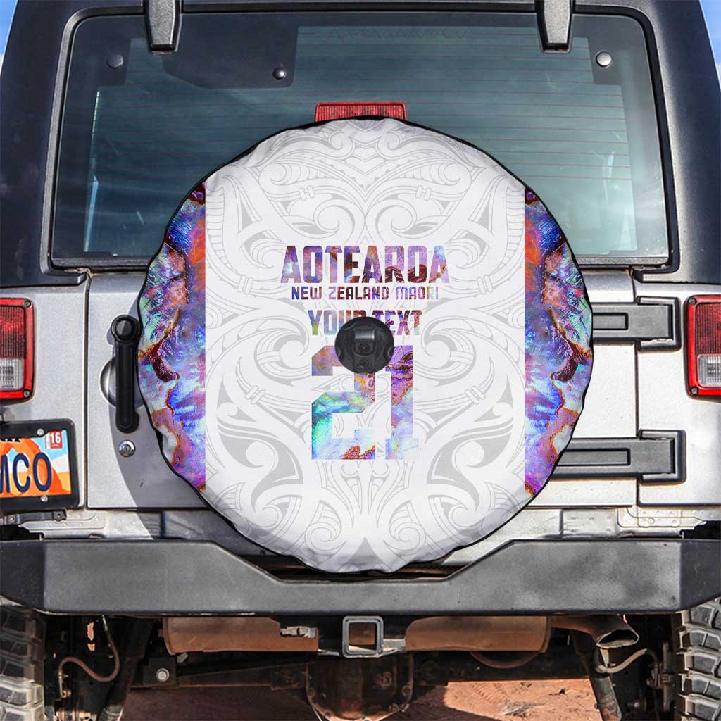 Custom New Zealand Aotearoa Spare Tire Cover Pink Maori Paua Shell Indigenous LT9 Pink - Polynesian Pride