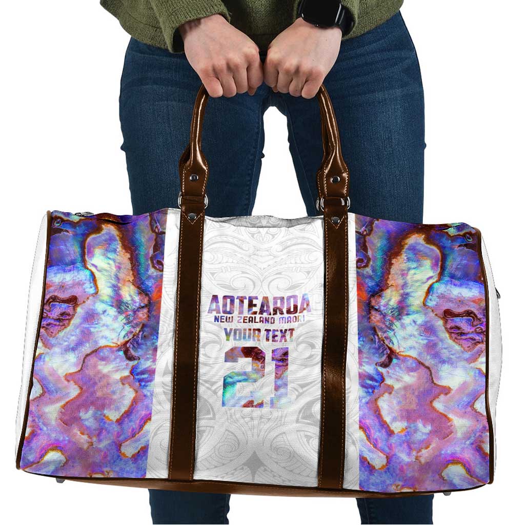 Custom New Zealand Aotearoa Travel Bag Pink Maori Paua Shell Indigenous LT9 Pink - Polynesian Pride