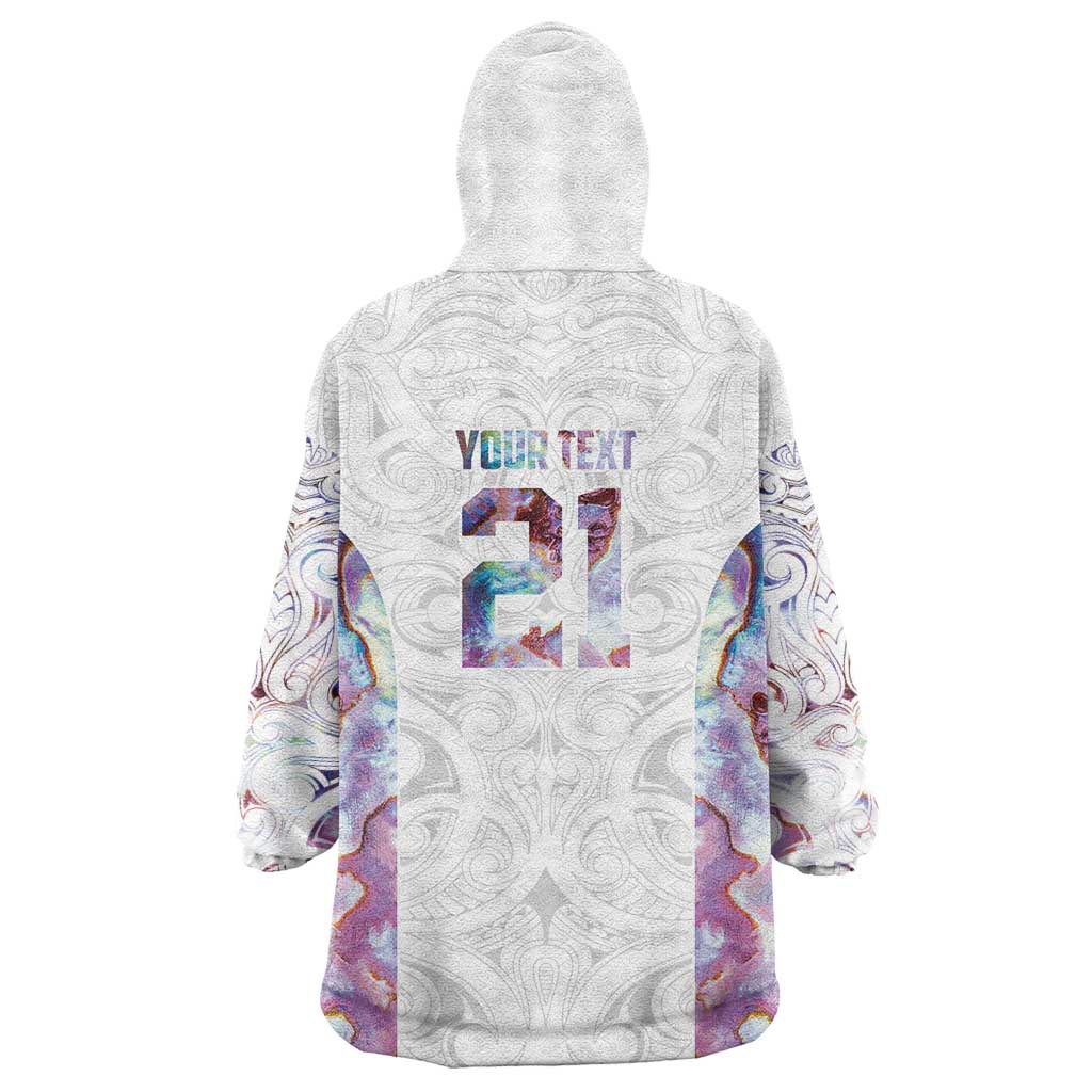 Custom New Zealand Aotearoa Wearable Blanket Hoodie Pink Maori Paua Shell Indigenous LT9 - Polynesian Pride