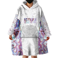 Custom New Zealand Aotearoa Wearable Blanket Hoodie Pink Maori Paua Shell Indigenous LT9 - Polynesian Pride