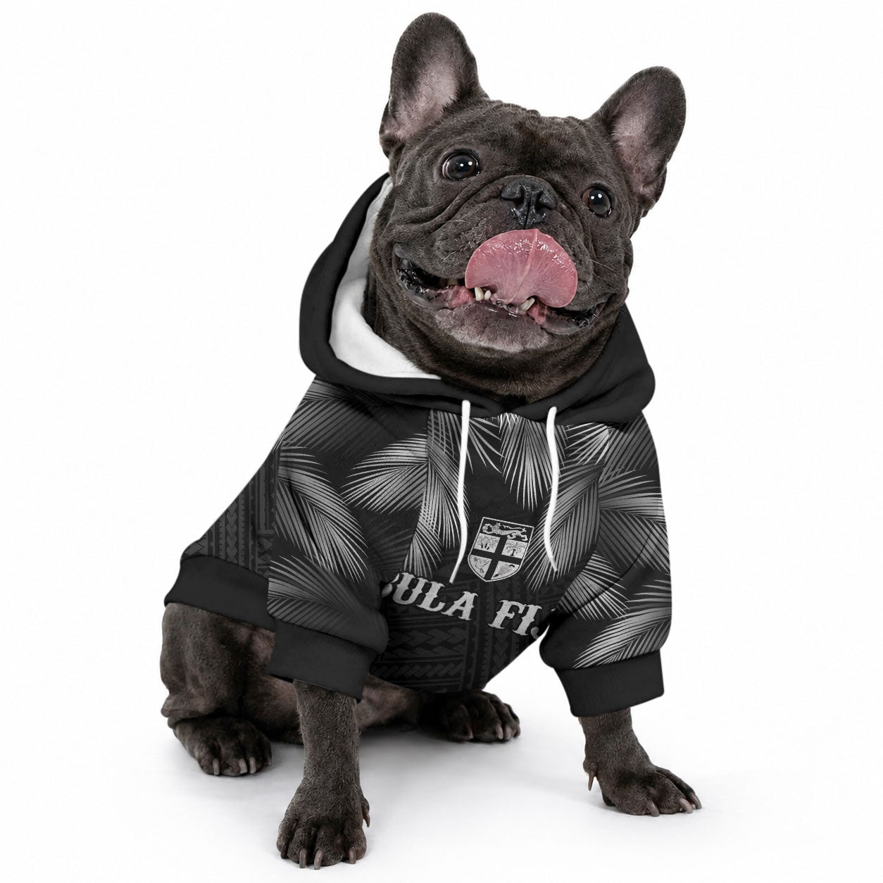 2026 Autumn Rugby Nations Fiji Custom Pet Hoodie Fijian Palm Leaf Tapa Tribal Inspired LT9 - Polynesian Pride