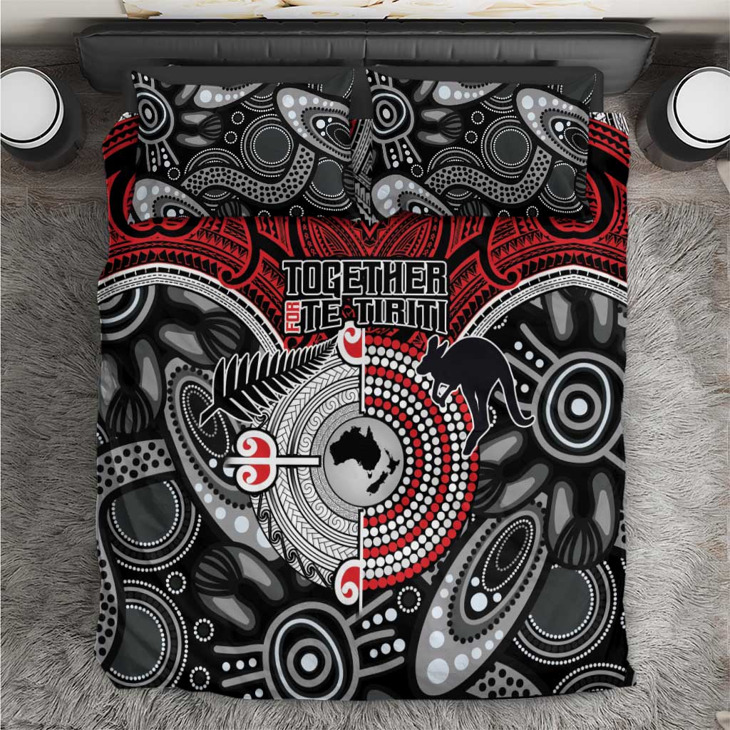 Aotearoa and Australia Bedding Set New Zealand Honour The Treaty Ake!Ake!Ake! LT9 Red - Polynesian Pride