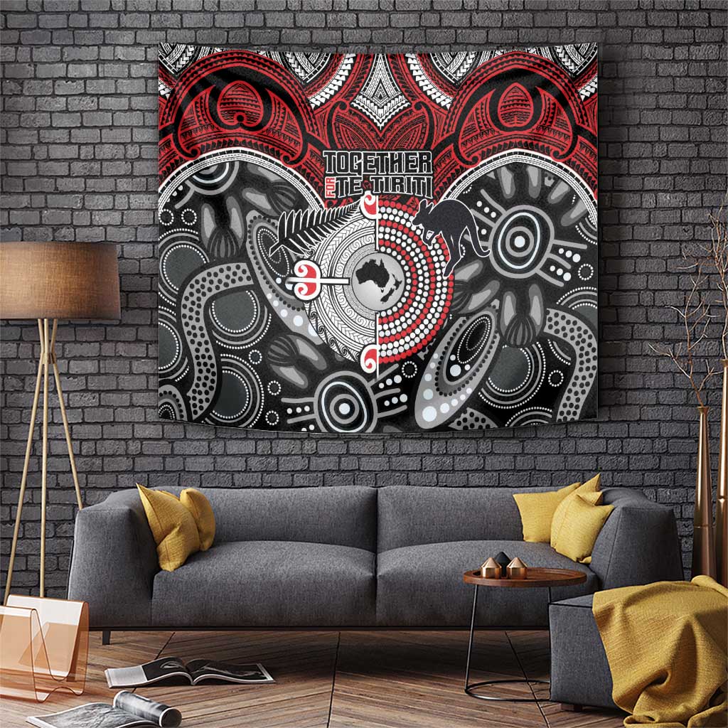 Aotearoa and Australia Tapestry New Zealand Honour The Treaty Ake!Ake!Ake! LT9 Red - Polynesian Pride