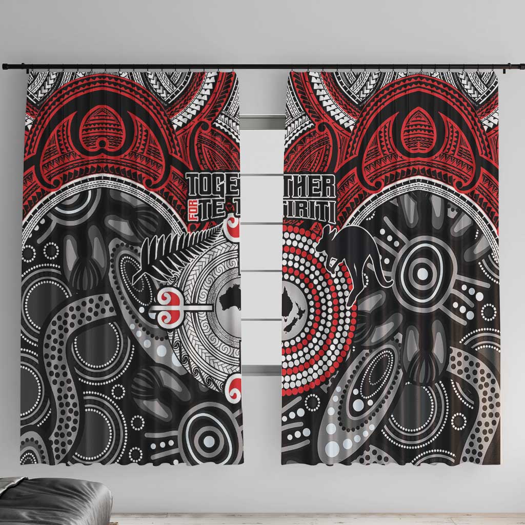 Aotearoa and Australia Window Curtain New Zealand Honour The Treaty Ake!Ake!Ake! LT9 With Hooks Red - Polynesian Pride