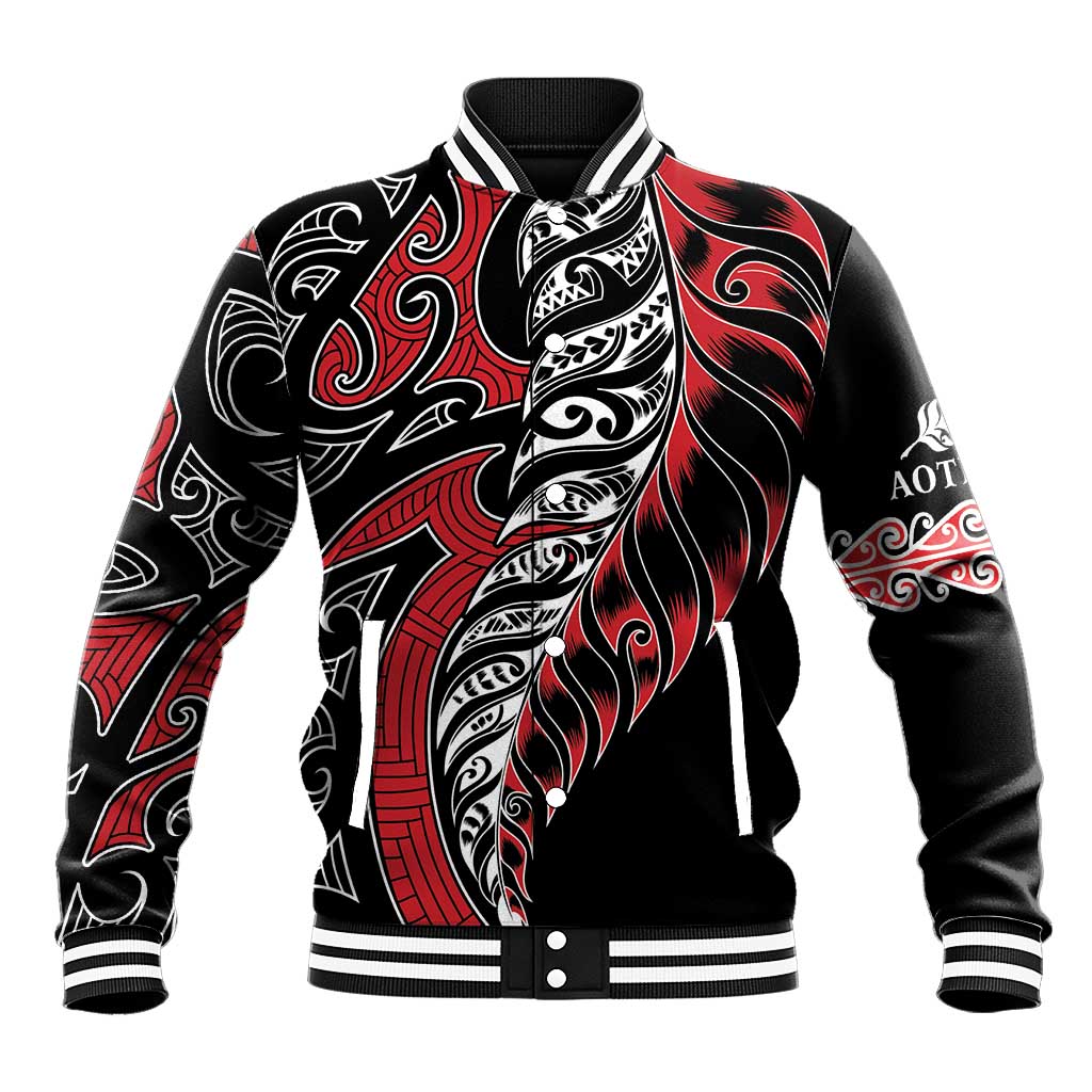Koru Fern New Zealand Baseball Jacket Maori Tribal Pattern LT9 Unisex Red - Polynesian Pride