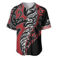 Koru Fern New Zealand Baseball Jersey Maori Tribal Pattern LT9 Red - Polynesian Pride