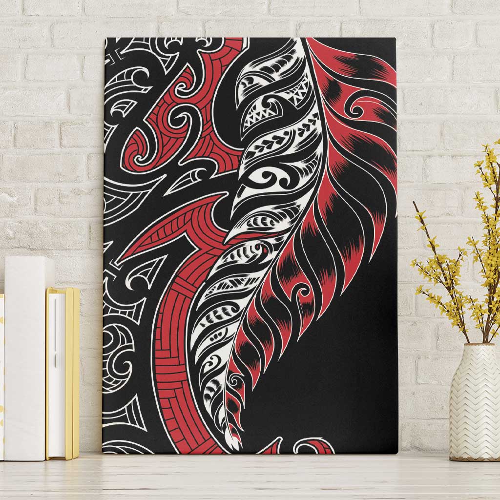 Koru Fern New Zealand Canvas Wall Art Maori Tribal Pattern LT9 Without Frame Red - Polynesian Pride