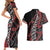 Koru Fern New Zealand Couples Matching Short Sleeve Bodycon Dress and Hawaiian Shirt Maori Tribal Pattern