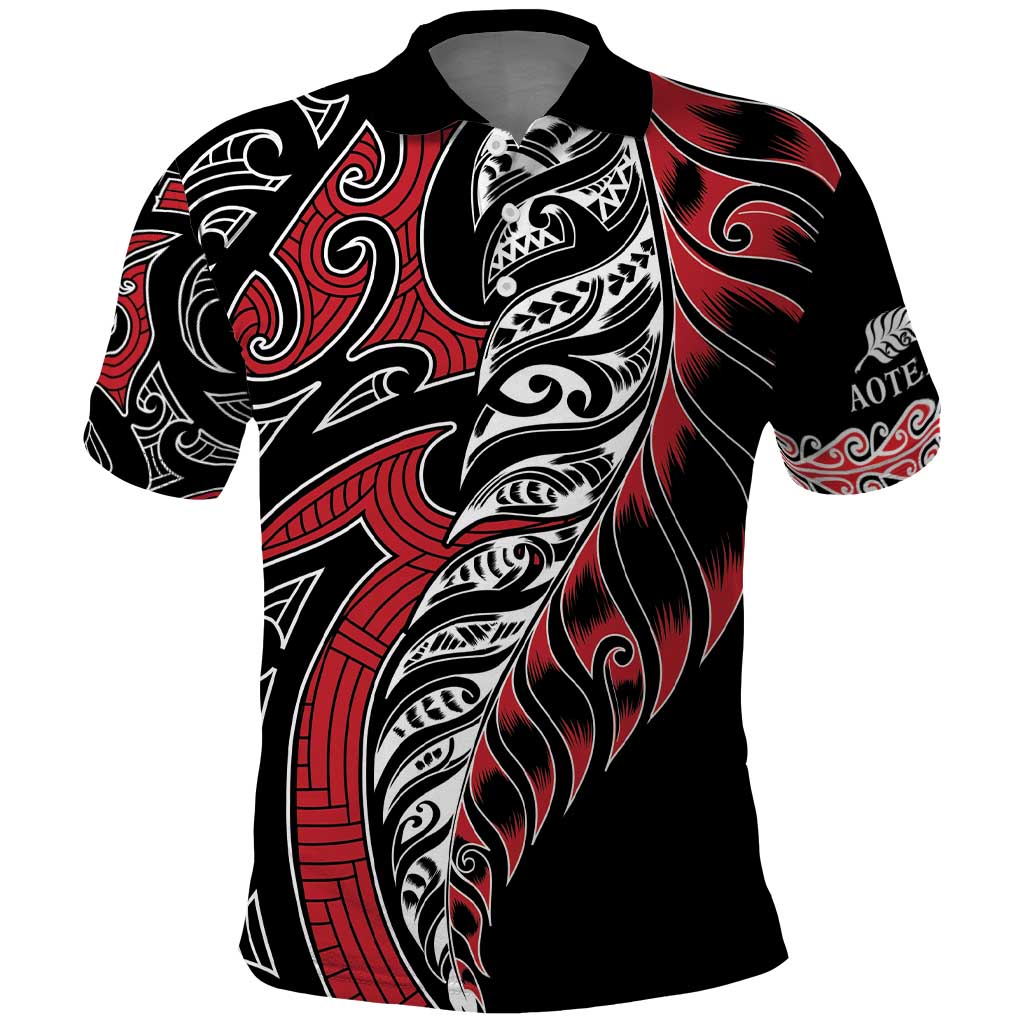 Koru Fern New Zealand Polo Shirt Maori Tribal Pattern LT9 Red - Polynesian Pride