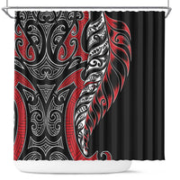Koru Fern New Zealand Shower Curtain Maori Tribal Pattern LT9 Red - Polynesian Pride