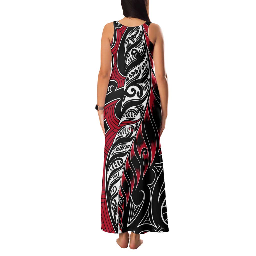 Koru Fern New Zealand Tank Maxi Dress Maori Tribal Pattern LT9 - Polynesian Pride