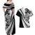 Koru Fern New Zealand Maori Tribal Warrior Couples Matching Off Shoulder Maxi Dress and Hawaiian Shirt