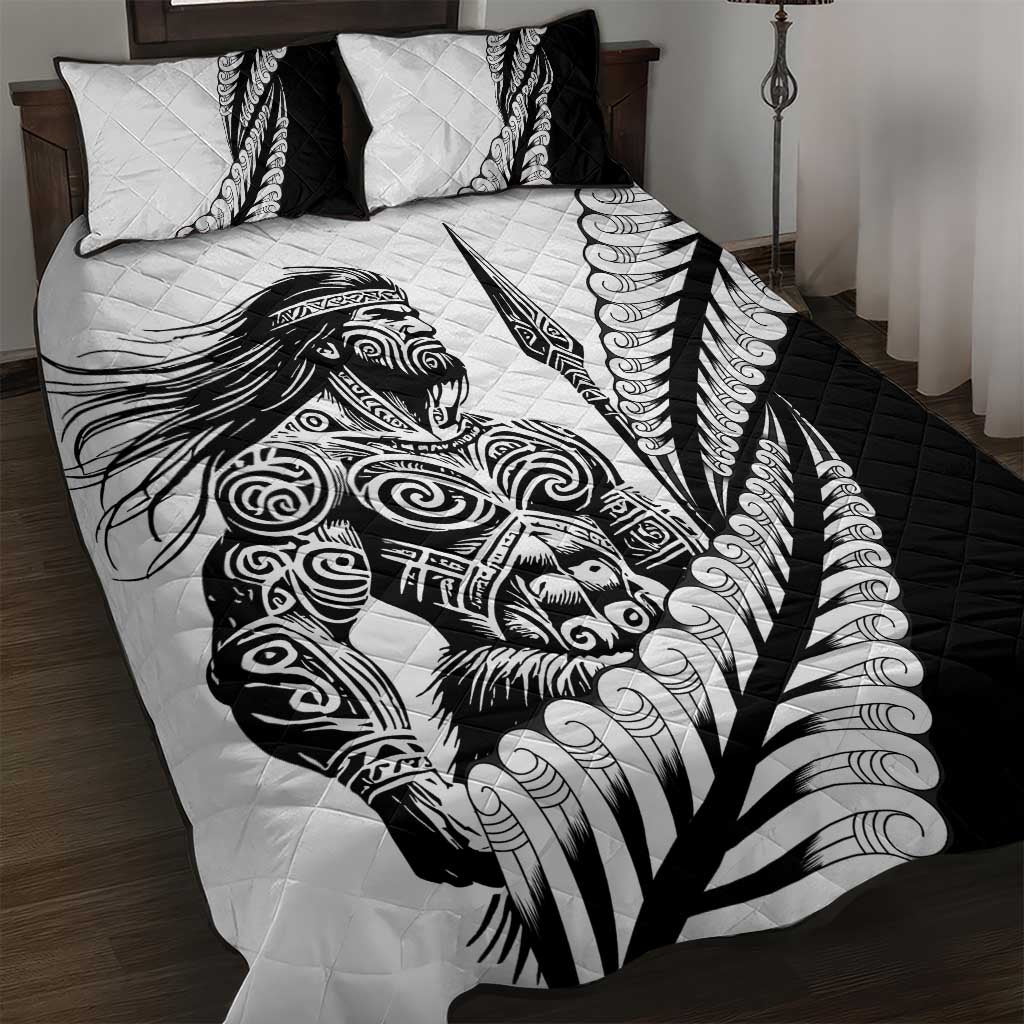 Koru Fern New Zealand Maori Tribal Warrior Quilt Bed Set