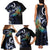 New Zealand Kea Bird Personalised Family Matching Tank Maxi Dress and Hawaiian Shirt Maori Tribal Koru Art