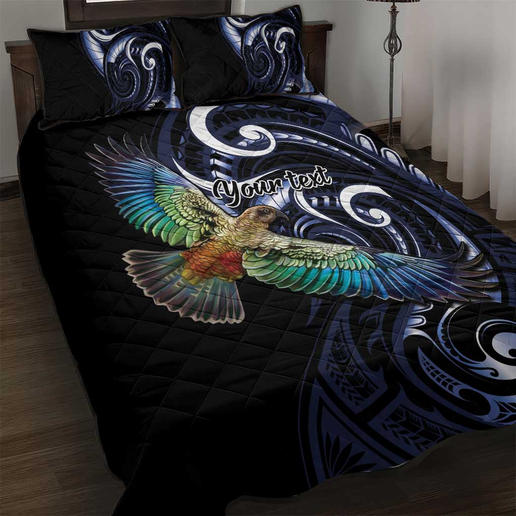 New Zealand Kea Bird Personalised Quilt Bed Set Maori Tribal Koru Art