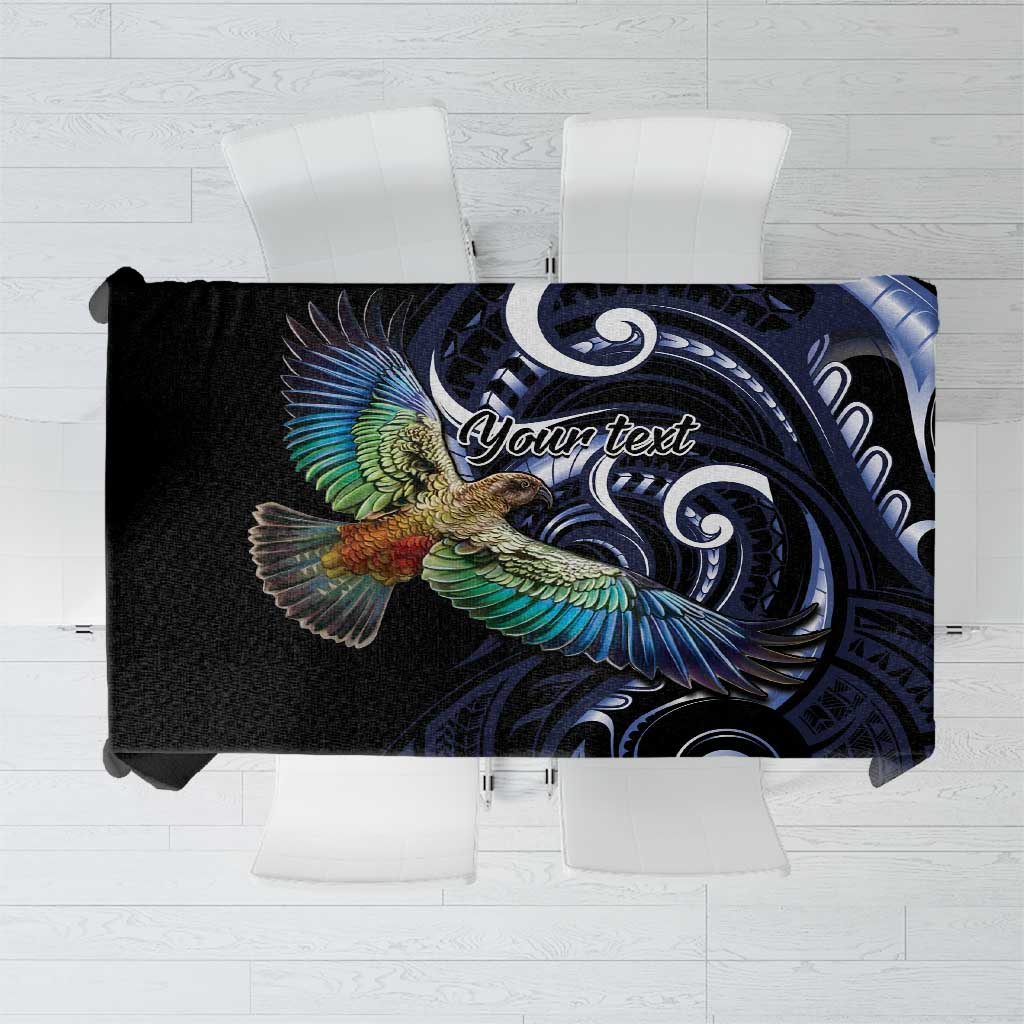 New Zealand Kea Bird Personalised Tablecloth Maori Tribal Koru Art