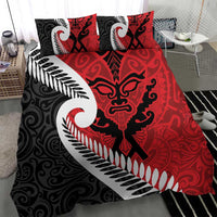Silver Fern Koru Swirls with Maori Ta Moko Bedding Set LT9 - Polynesian Pride