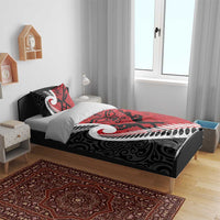 Silver Fern Koru Swirls with Maori Ta Moko Bedding Set LT9 - Polynesian Pride