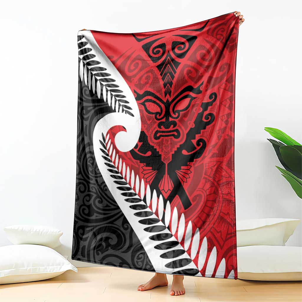 Silver Fern Koru Swirls with Maori Ta Moko Blanket LT9 - Polynesian Pride