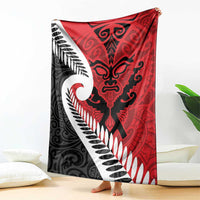 Silver Fern Koru Swirls with Maori Ta Moko Blanket LT9 - Polynesian Pride