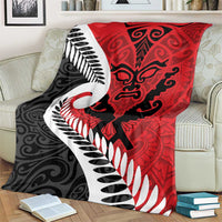 Silver Fern Koru Swirls with Maori Ta Moko Blanket LT9 - Polynesian Pride