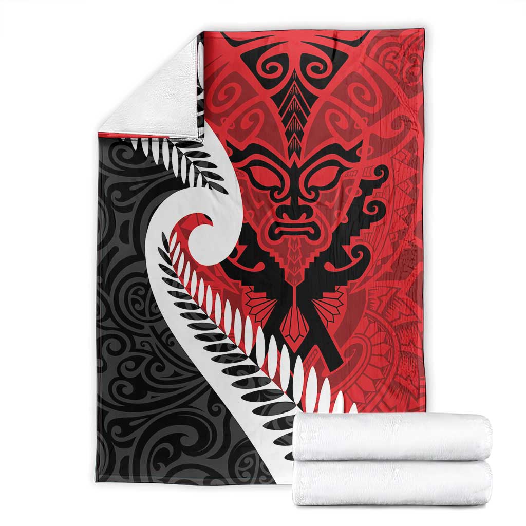 Silver Fern Koru Swirls with Maori Ta Moko Blanket LT9 - Polynesian Pride
