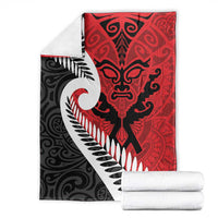 Silver Fern Koru Swirls with Maori Ta Moko Blanket LT9 - Polynesian Pride