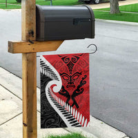 Silver Fern Koru Swirls with Maori Ta Moko Garden Flag LT9 - Polynesian Pride