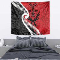 Silver Fern Koru Swirls with Maori Ta Moko Tapestry LT9 - Polynesian Pride