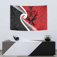 Silver Fern Koru Swirls with Maori Ta Moko Tapestry LT9 - Polynesian Pride
